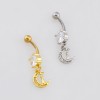 DANGLE CRESCENT MOON WITH CAT STAR BELLY BUTTON NAVEL RING 316L SURGICAL STEEL DANGLE CRESCENT MOON WITH CAT STAR BELLY BUTTON NAVEL RING 316L SURGICAL STEEL